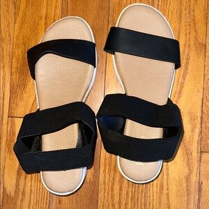 Black and Tan Sandals